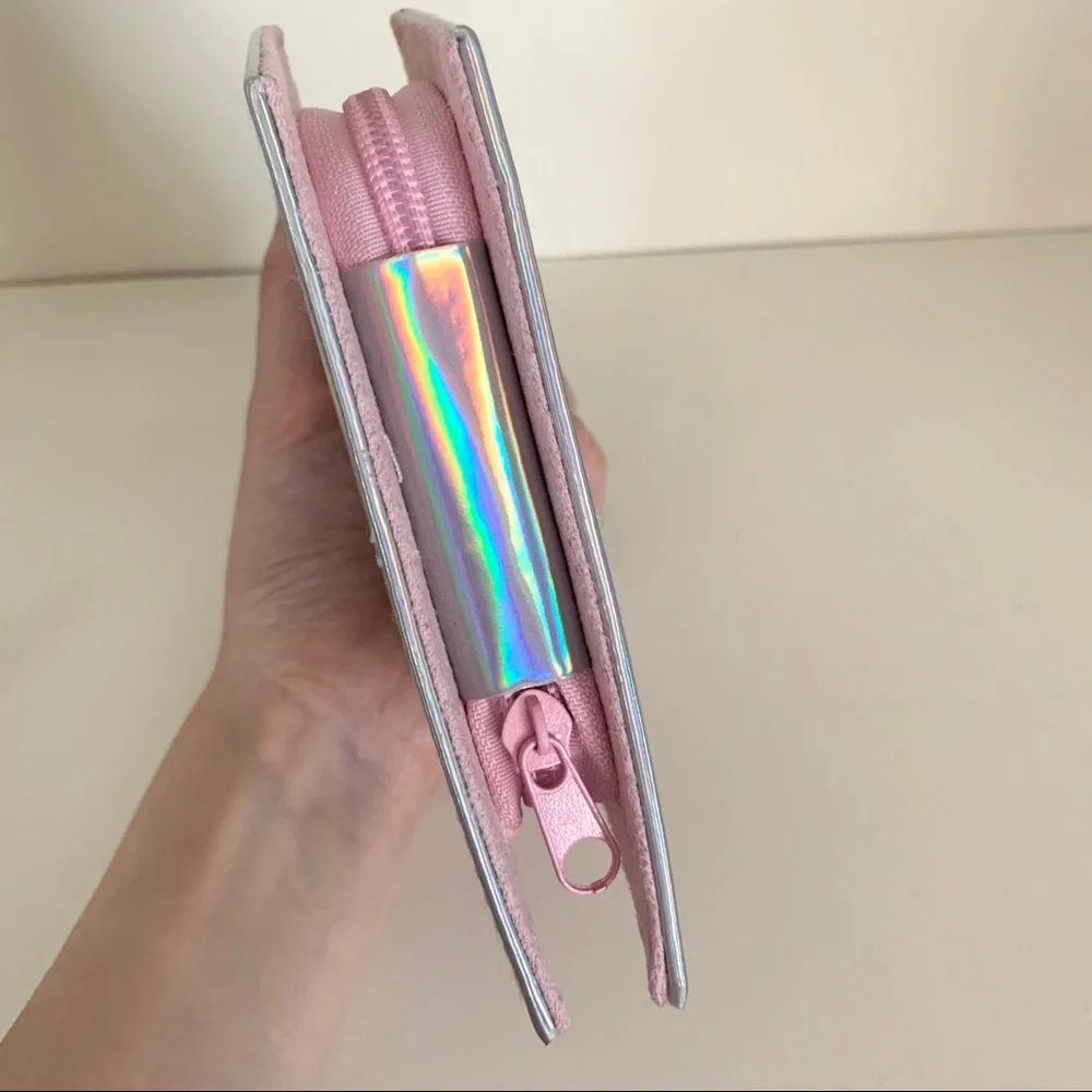 NEW Iridescent zippy clutch